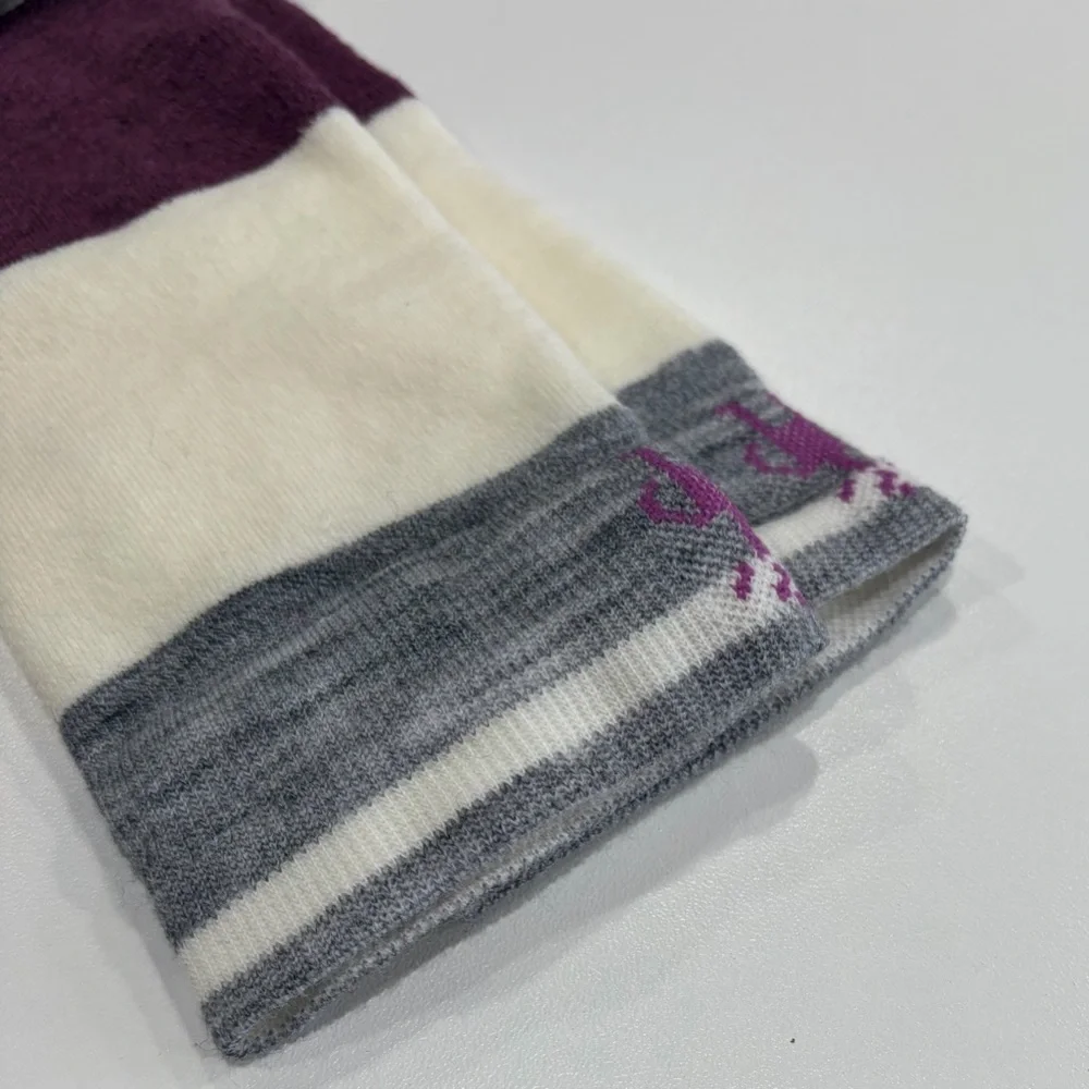 Smartwool Women's Large Snowboard OTC Socks Targeted Cushion White Purple NWT